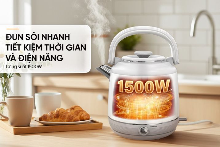 Ấm siêu tốc Inox giữ nhiệt 2.5L SUNHOUSE SHD1392