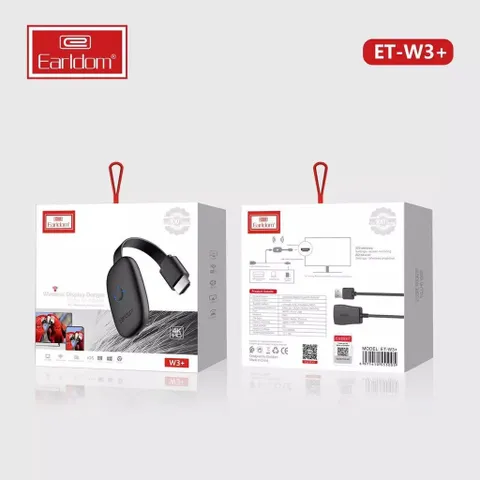 Bộ HDMI Không Dây Earldom W3+ Hỗ Trợ Kết Nối Điện Thoại Với TV, Máy Chiếu 4K