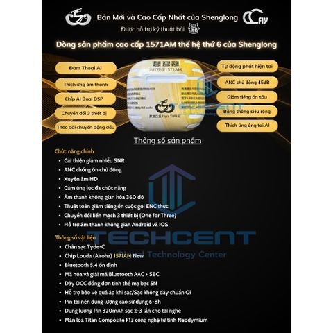 Louda Gen 4 Louda Hổ Vằn 1571AM - Chống Ồn Chủ Động ANC 45dB - Xuyên Âm HDR - Âm Thanh Không Gian 360