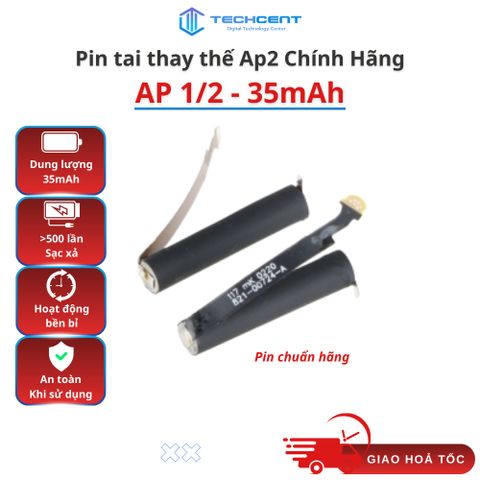 Pin Li-ion 35mAh Cho Tai Nghe AP1 / AP2 Chuẩn Loại Tốt, Thời Lượng Lâu Hơn Pin Nguyên Bản