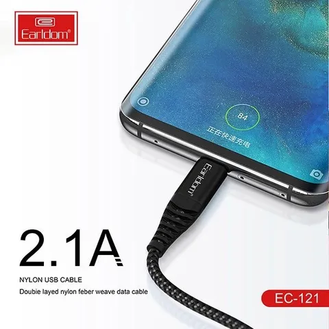 Dây Sạc Bọc Dù TydeC 2.4A Earldom Model EC-121 Chính Hãng