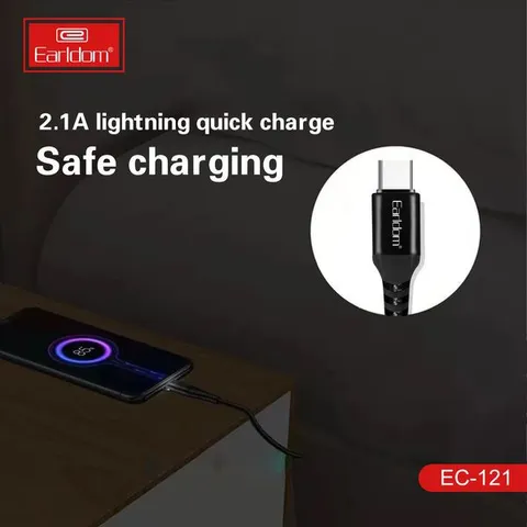 Dây Sạc Bọc Dù TydeC 2.4A Earldom Model EC-121 Chính Hãng
