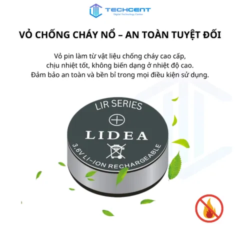 Pin nút Li-ion 3.6V LIR 1054 45mAh cho tai nghe Bluetooth TWS Pro Hổ Vằn 1562F, A, AE