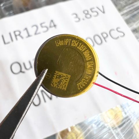 Pin Li-ion LIR 1254 3.85V 90mAh Có Dây | Pin Thay Tai Nghe Bluetooth TWS, Thiết Bị Mini