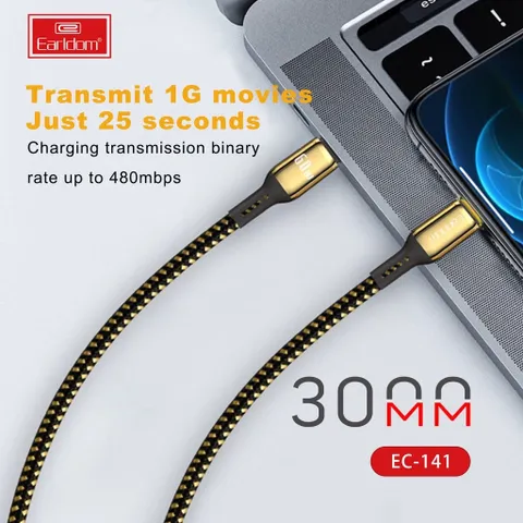 Dây Cáp Sạc Nhanh Dài 3M Earldom  EC-141