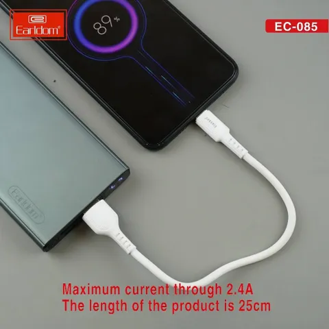 Cáp Sạc Nhanh Chính Hãng Earldom 25cm EC-085 Bọc TPU Cực Bền