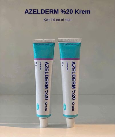 Kem giảm mụn trứng cá giảm thâm đen thâm đỏ sau mụn Azelderm Azelaic acid 20% krem 20g Thổ Nhĩ Kỳ