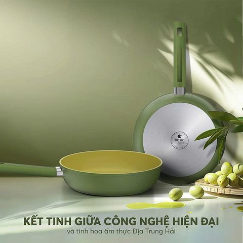 Chảo chống dính Ceramic Elmich Olive Classic EL5977OV26 size 26cm