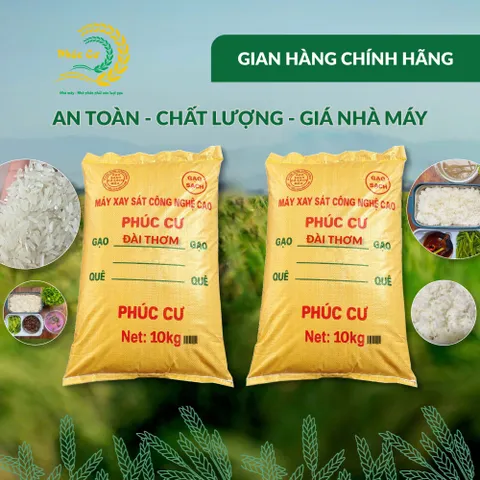 Gạo Phúc Cư | 20KG Gạo Quê Đài Thơm Vụ Mới Xát Mộc (LOẠI NGON) Hạt Dài Cơm Mềm Thơm Ngon