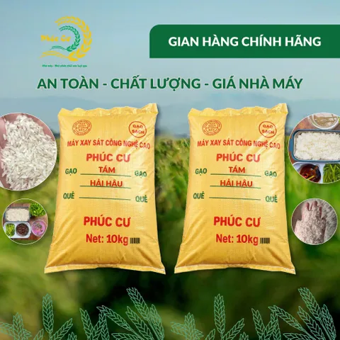 Gạo Phúc Cư | 20KG Gạo Quê Tám Hải Hậu Vụ Mới Xát Mộc (LOẠI NGON) Hạt Dài Cơm Mềm Thơm Ngon