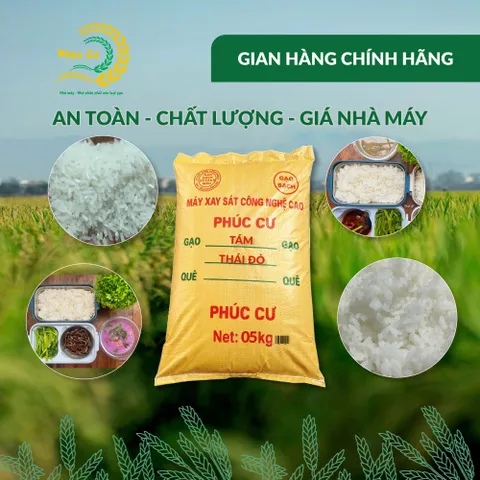 Gạo Phúc Cư | 5KG Gạo Quê Tám Thái Đỏ (LOẠI NGON) Hạt Dài Cơm Mềm Thơm Ngon