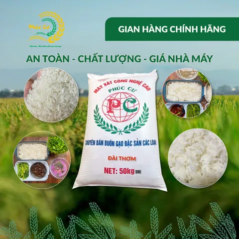 Gạo Phúc Cư | 50KG Gạo Quê Đài Thơm Vụ Mới Xát Mộc (LOẠI NGON) Hạt Dài Cơm Mềm Thơm Ngon