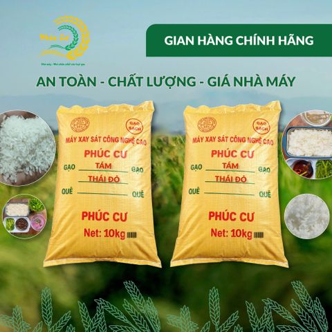 Gạo Phúc Cư | 20KG Gạo Quê Tám Thái Đỏ (LOẠI NGON) Hạt Dài Cơm Mềm Thơm Ngon