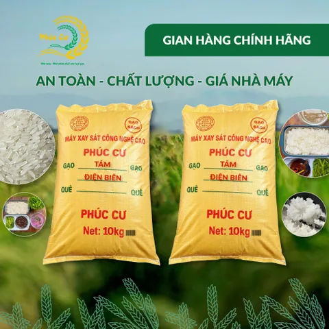 Gạo Phúc Cư | 20KG Gạo Quê Tám Điện Biên Vụ Mới Xát Mộc (LOẠI NGON) Hạt Dài Cơm Mềm Thơm Ngon