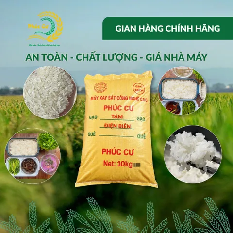 Gạo Phúc Cư | 10KG Gạo Quê Tám Điện Biên Vụ Mới Xát Mộc (LOẠI NGON) Hạt Dài Cơm Mềm Thơm Ngon
