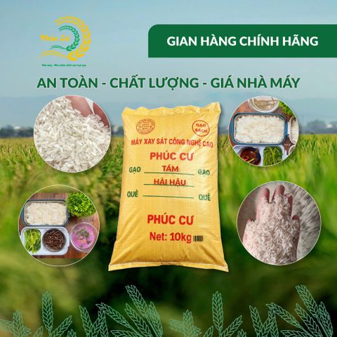 Gạo Phúc Cư | 10KG Gạo Quê Tám Hải Hậu Vụ Mới Xát Mộc (LOẠI NGON) Hạt Dài Cơm Mềm Thơm Ngon