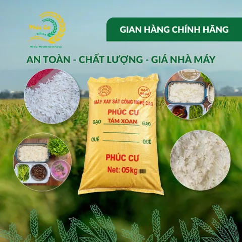 Gạo Phúc Cư | 5KG Gạo Quê Tám Xoan Vụ Mới Xát Mộc (LOẠI NGON) Hạt Dài Cơm Mềm Thơm Ngon