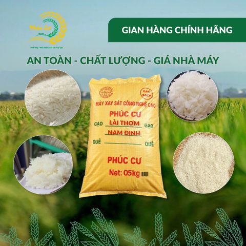 Gạo Phúc Cư | 5KG Gạo Lài Thơm Nam Định (LOẠI NGON) Hạt Dài Cơm Mềm Thơm Ngon