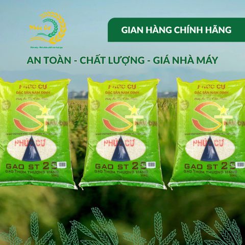 Gạo Phúc Cư | 30KG Gạo ST25 Nam Định Dẻo Vừa Cơm Mềm Thơm Ngon Giá Sỉ Nhà Máy