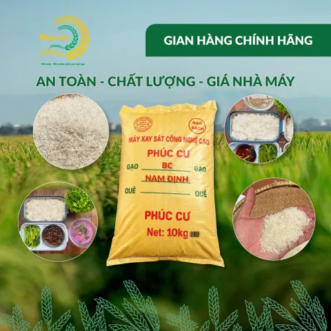 Gạo Phúc Cư | 10KG Gạo BC Nam Định (LOẠI NGON) Hạt Dài Cơm Mềm Thơm Ngon