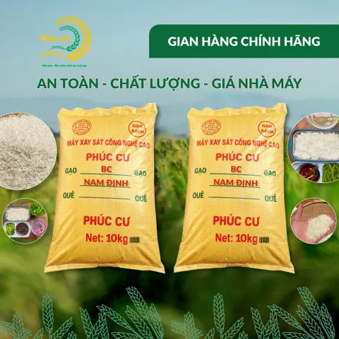 Gạo Phúc Cư | 20KG Gạo BC Nam Định (LOẠI NGON) Hạt Dài Cơm Mềm Thơm Ngon