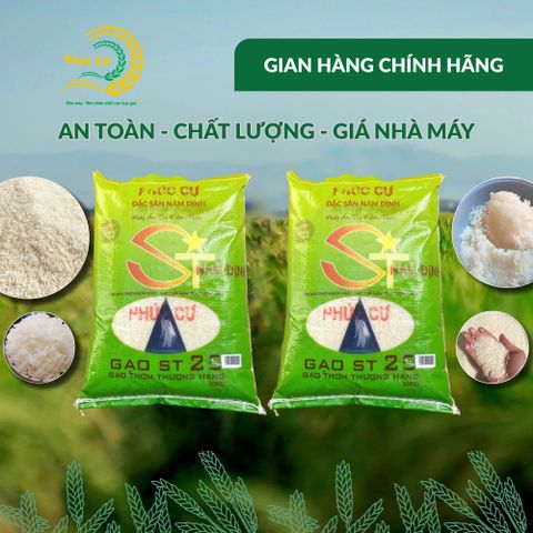 Gạo Phúc Cư | 20KG Gạo ST25 Nam Định Đậm Vị Cơm Mềm Thơm Ngon Giá Sỉ Nhà Máy