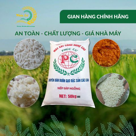 Gạo Phúc Cư | 50KG Nếp Sáp Ngỗng Dẻo Thơm Tự Nhiên Làm Bánh Xôi Nấu Chè