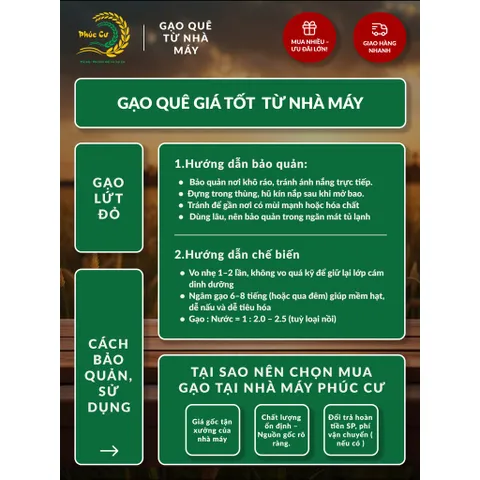 Gạo Phúc Cư | 30KG Gạo Lứt Đỏ (LOẠI NGON) Huyết Rồng Hữu Cơ Tốt Cho Người Tiểu Đường Ăn Kiêng Heathy