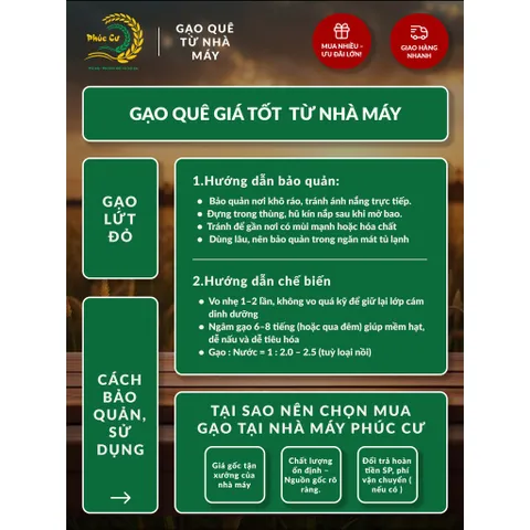 Gạo Phúc Cư | 40KG Gạo Lứt Đỏ (LOẠI NGON) Huyết Rồng Hữu Cơ Tốt Cho Người Tiểu Đường Ăn Kiêng Heathy