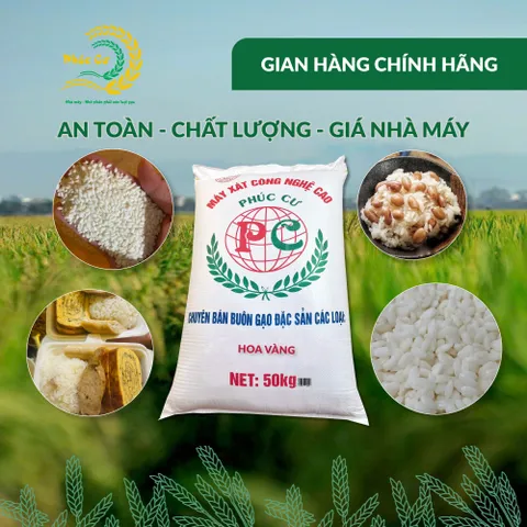 Gạo Phúc Cư | 50KG Gạo Nếp Cái Hoa Vàng (NẾP BẮC 3,5 THÁNG TUỔI) Dẻo Thơm Chuẩn Gạo Quê Nấu Xôi Làm Bánh
