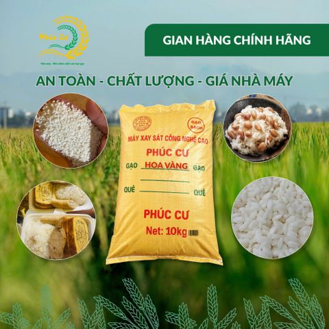 Gạo Phúc Cư | 10KG Gạo Nếp Cái Hoa Vàng (NẾP BẮC 3,5 THÁNG TUỔI) Dẻo Thơm Chuẩn Gạo Quê Nấu Xôi Làm Bánh