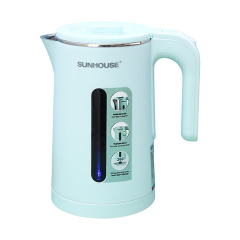 Ấm Siêu Tốc Inox 2 Lớp 1.8L SUNHOUSE SHD1351 - Bình Đun Nước Nhanh Gọn, Thiết Kế Đẹp, An Toàn Sử Dụng