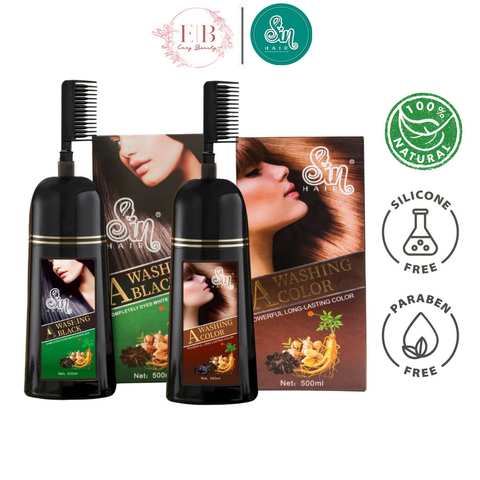 Dầu Gội Phủ Bạc Nhân Sâm Sin Hair Nhật Bản 500ml - Nhuộm Tóc Bạc, Đen Tóc Nhanh Chóng