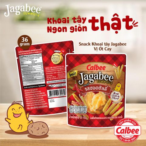 Bánh Snack Khoai Tây Jagabee Vị Ớt Cay 100% Từ Khoai Tây Tươi - Snack Nhật Bản Giòn Rụm, Thơm Ngon Khó Cưỡng