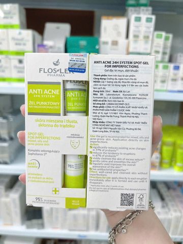Gel giảm Mụn, Diệt Khuẩn Floslek Anti Acne Spot Gel For Imperfections 20ml.