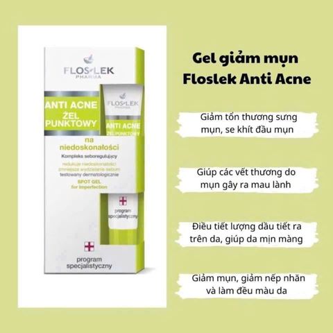 Gel giảm Mụn, Diệt Khuẩn Floslek Anti Acne Spot Gel For Imperfections 20ml.