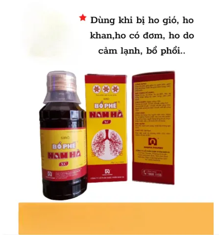 Siro Ho Bổ Phế Nam Hà, chai 125ml, hỗ trợ khi bị ho gió, ho khan, ho có đờm, viêm phế quản cấp và mãn tính..