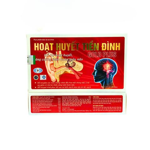 Hoạt Huyết Tiền Đình Gold Plus Hỗ Trợ Giảm Chóng Mặt Ù Tai Do Thiếu Máu Não – Hộp 30 viên