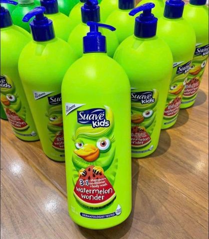 Sữa Tắm Gội Trẻ Em Suave Kids Hương Dưa Hấu 1.18L - Dưỡng ẩm, Ngăn gàu, Chăm sóc tóc và da cho bé yêu