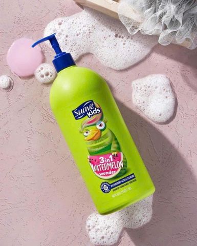 Sữa Tắm Gội Trẻ Em Suave Kids Hương Dưa Hấu 1.18L - Dưỡng ẩm, Ngăn gàu, Chăm sóc tóc và da cho bé yêu