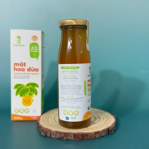 Mật hoa dừa hữu cơ Sokfarm 250g dùng được cho bé ăn dặm - Organic coconut flowers nectar - hàng Việt.