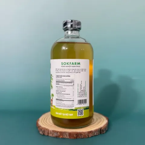 Giấm mật hoa dừa organic Sokfarm 500ml - Coconut Flower Vinegar - hàng Việt.