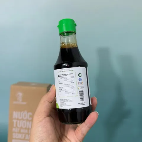 Nước tương ăn dặm, nước tương mật hoa dừa organic Sokfarm 200ml - Coconut Flower Aminos - hàng Việt.