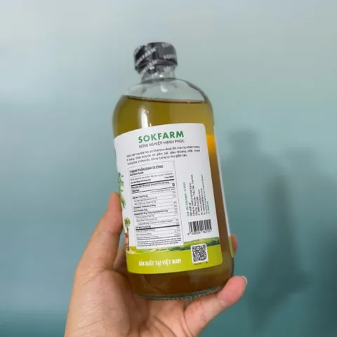 Giấm mật hoa dừa organic Sokfarm 500ml - Coconut Flower Vinegar - hàng Việt.