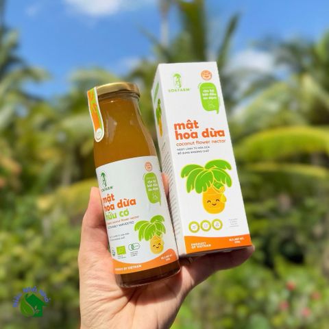 Mật hoa dừa hữu cơ Sokfarm 250g dùng được cho bé ăn dặm - Organic coconut flowers nectar - hàng Việt.