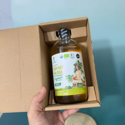 Giấm mật hoa dừa organic Sokfarm 500ml - Coconut Flower Vinegar - hàng Việt.