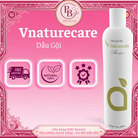 Combo Dầu Gội Dầu Xả V-Natucare 300ml - Chiết Xuất 100% Thiên Nhiên, Tăng Cường Sức Khỏe Tóc, Mềm Mượt và Óng Ả Như Huyền Bí