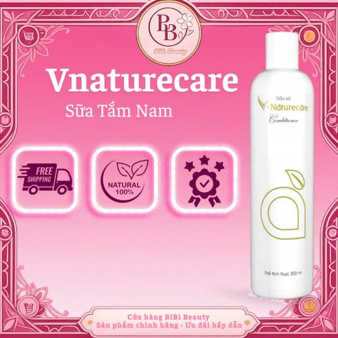 Combo Dầu Gội Dầu Xả V-Natucare 300ml - Chiết Xuất 100% Thiên Nhiên, Tăng Cường Sức Khỏe Tóc, Mềm Mượt và Óng Ả Như Huyền Bí