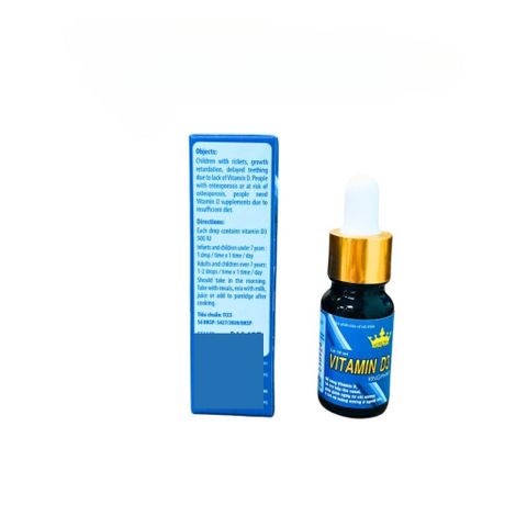 Lọ Nhỏ Giọt Vitamin D3 Kingphar 10ml - Hỗ Trợ Bổ Sung D3 Dạng Lỏng Dễ Hấp Thu - Lọ 10ml