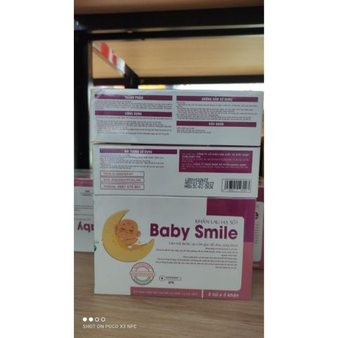 Khăn Lau Hạ Sốt BABYSMILE Làm mát da bé, tạo cảm giác dễ chịu - Hộp 5 túi x 5 khăn